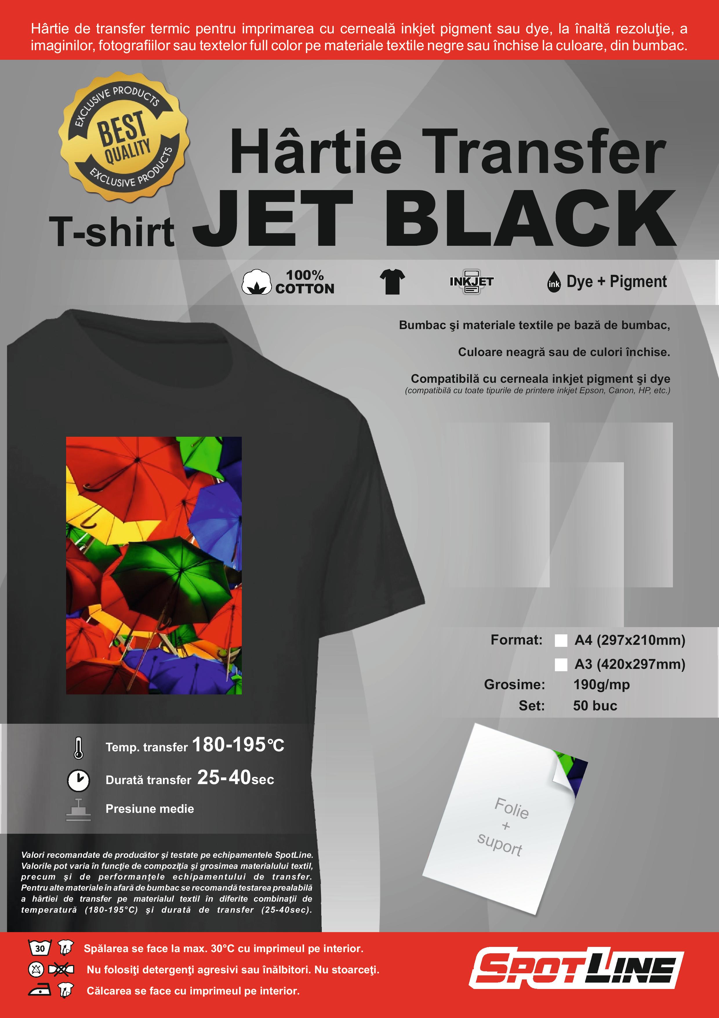 Hartie transfer termic textile negre format A4
